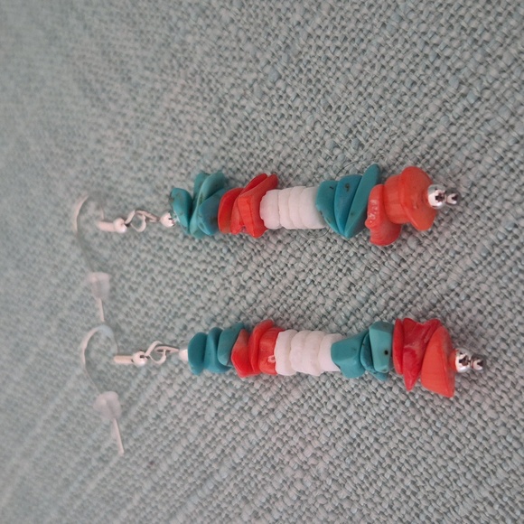 Shell, Turqouise, Coral, 3 Piece Jewelry Set, NATURAL - Picture 4 of 6